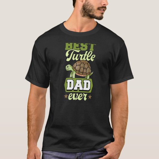 メンズ最高のタートルパパエバおもしろいートル Tシャツ (正面)
