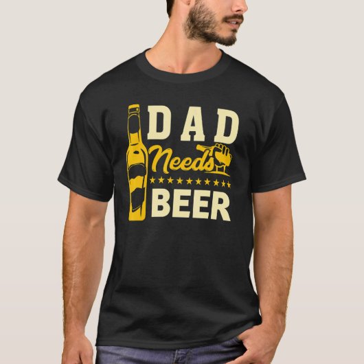 メンズ最高のダディパパがビールを飲むパーティーファースを必要とする Tシャツ (正面)