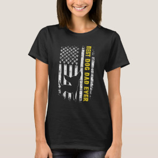 メンズ最高のチワワパパエバーアメリカ国旗の犬の父親 Tシャツ