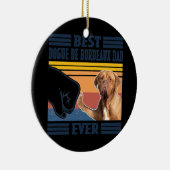 メンズ最高のドグドゥボルドーヌーパパエバーおもしろい犬 セラミックオーナメント (右)