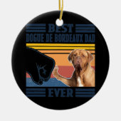 メンズ最高のドグドゥボルドーヌーパパエバーおもしろい犬 セラミックオーナメント (正面)