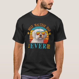 メンズ最高のドッグパパエバー父の日マルチーズパパ Tシャツ
