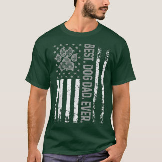 メンズ最高のドッグパパエバ統一された州USA国旗のパパ Tシャツ