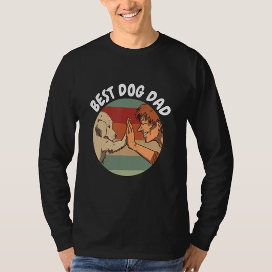 メンズ最高のドッグパパハイ5犬のオーナーペットドッグドッグ Tシャツ (正面)