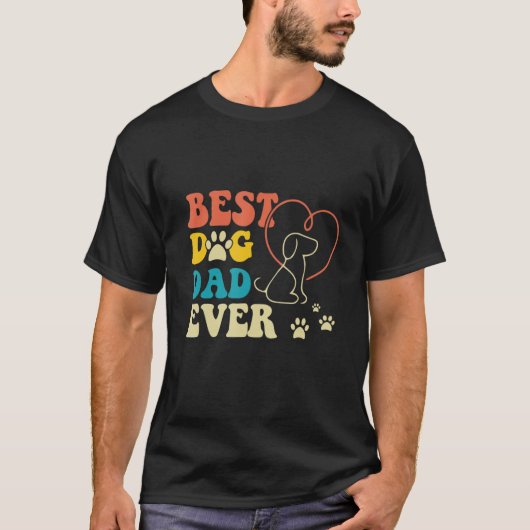 メンズ最高のドッグパパ史上可愛い父親の日皮肉 Tシャツ (正面)