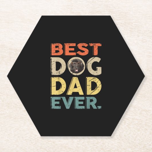 メンズ最高のドパパなし |より長い日の贈り物 ペーパーコースター (正面)