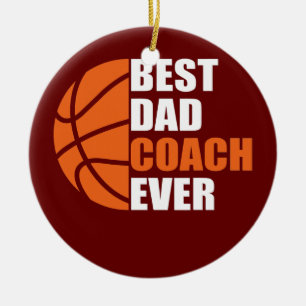 メンズ最高のバスケットルパパコーチEver Father セラミックオーナメント