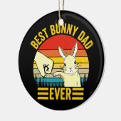 メンズ最高のバニーパパエバーヴィンテージラビット恋人 セラミックオーナメント (左)
