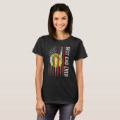 メンズ最高のパパエバーアメリカン国旗のコーチSoftball Da Tシャツ (正面フル)