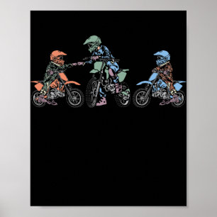 メンズ最高のパパエバーモータークロスディルトバイクエンドロ ポスター