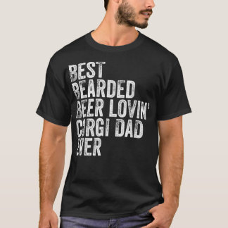 メンズ最高のベアドビールロビンコルギパパペットラバーD Tシャツ