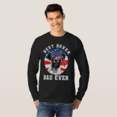 メンズ最高のボクサードッグパパ史上犬アメリカ国旗 Tシャツ (正面フル)