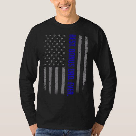 メンズ最高のボーナスパパフェスのアメリカ国旗 Tシャツ (正面)