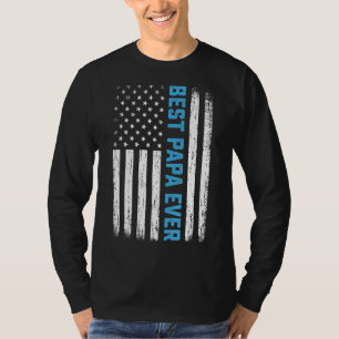 メンズ最高のメンズパパフォーアメリカ国旗7月4日 Tシャツ
