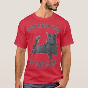 メンズ最高のメーヌクーンパパエバーファーザーキャットパパメイン Tシャツ