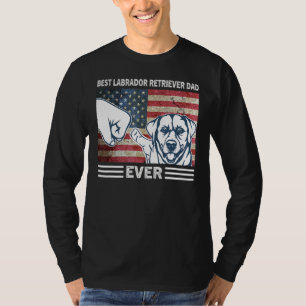 メンズ最高のラブラドールレトリバーパパリーバーアメリカ国旗4日 Tシャツ