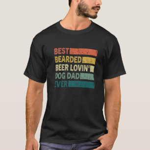 メンズ最高のヴィンテージひげビアロービンドッグパパドッグ Tシャツ