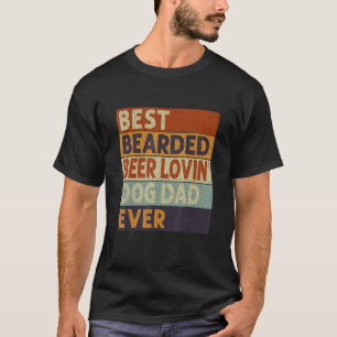 メンズ最高のヴィンテージひげビールロビンドッグパパペット Tシャツ