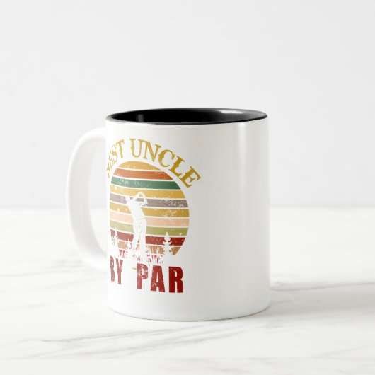 メンズ最高のヴィンテージアンクルバイパーおもしろいゴルフTシャツ ツートーンマグカップ (正面左)