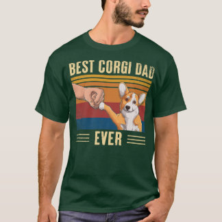 メンズ最高のヴィンテージコルギパパ史上拳バンプドッグ脂肪 Tシャツ