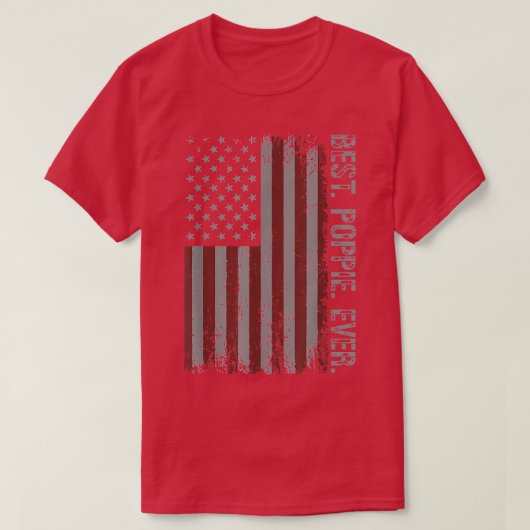 メンズ最高のヴィンテージポッピー常アメリカ国旗の父 Tシャツ (デザイン正面)