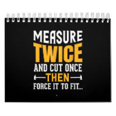 メンズ木工おもしろい大工引用文ことわざギフト カレンダー (カバー)