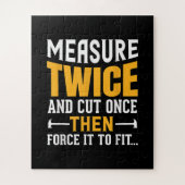 メンズ木工おもしろい大工引用文ことわざギフト ジグソーパズル (縦)