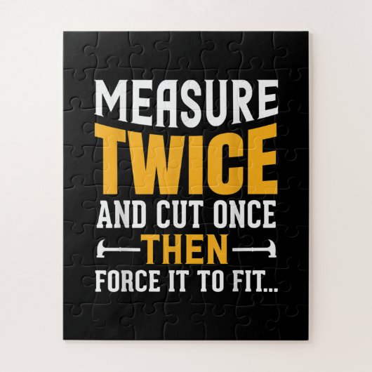 メンズ木工おもしろい大工引用文ことわざギフト ジグソーパズル (縦)