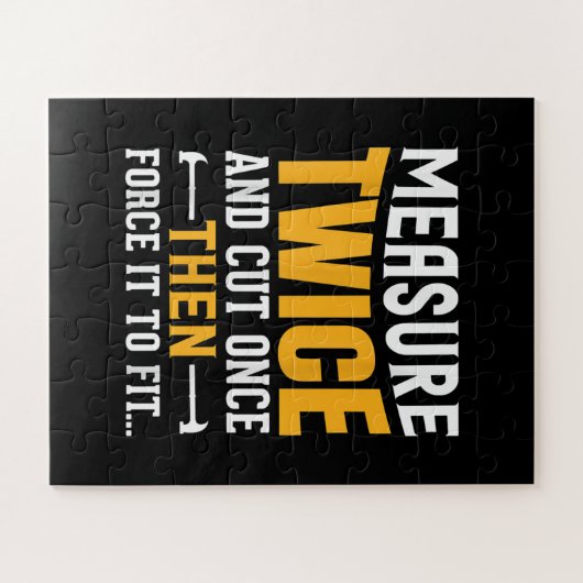 メンズ木工おもしろい大工引用文ことわざギフト ジグソーパズル (横)