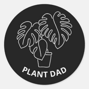 メンズ植物パパおもしろいモンステラ植物父のと ラウンドシール