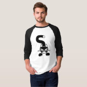 メンズ激しい黒猫 Tシャツ (正面フル)