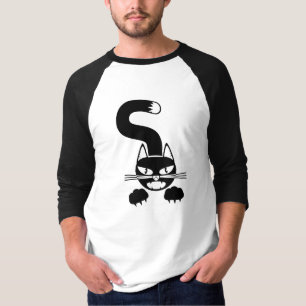 メンズ激しい黒猫 Tシャツ