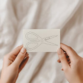 メンズ理容師の髪のカットはさみの薄いロゴ 名刺