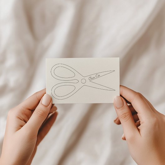 メンズ理容師の髪のカットはさみの薄いロゴ 名刺