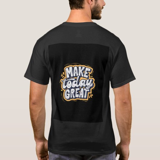 メンズ用ブラック半袖Tシャツ Tシャツ (裏面)