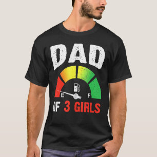 メンズ疲れたパパの3人の子供Lと3人の女の子の父親 Tシャツ