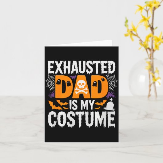 メンズ疲れたパパは私のコスチュームシャツ メンズハロウィン カード (黄色い花)