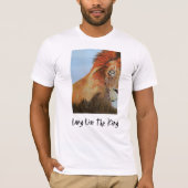 メンズ白いTシャツのwthのライオンのデザイン Tシャツ (正面)