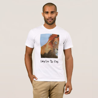メンズ白いTシャツのwthのライオンのデザイン Tシャツ