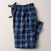 メンズ白黒フランネルパジャマボトムス