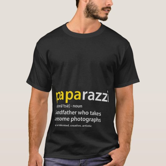 メンズ祖父フォトグラファーTシャツPAPArazzi de Tシャツ (正面)
