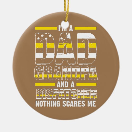 メンズ私おじいちゃんとパパ係おじいちゃん セラミックオーナメント (正面)