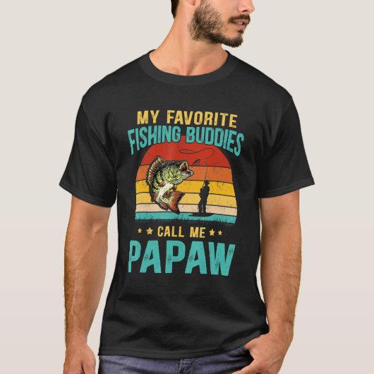 メンズ私のお気に入りの魚釣り仲間は私をPapaw Fatと呼ぶ Tシャツ (正面)