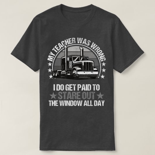 メンズ私の先生間違ったトラックおもしろいのドライブ Tシャツ (デザイン正面)