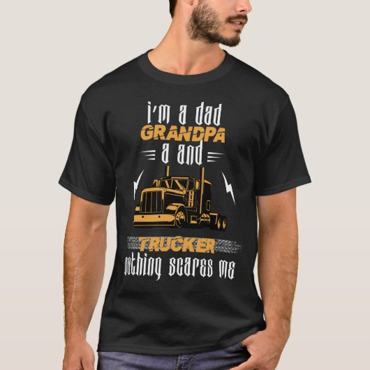 メンズ私はパパおじいちゃんでトラックおもしろい車 Tシャツ (正面)