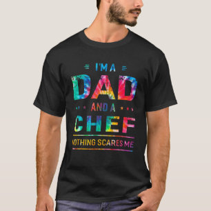 メンズ私はパパでシェフの絞り染めシェフDaddy Father Tシャツ