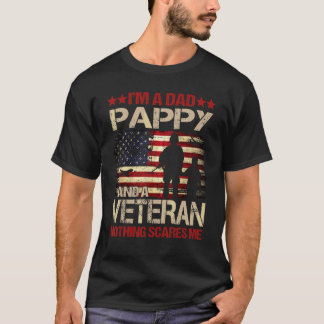 メンズ私はパパのパピーで退役軍人は怖くない Tシャツ