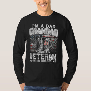 メンズ私はパパグランド退役軍人Nothing私P怖い Tシャツ