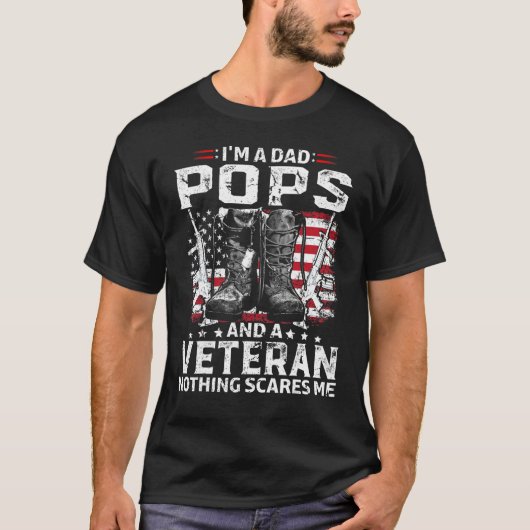 メンズ私はパパポップTシャツ退役軍人父の日 Tシャツ (正面)