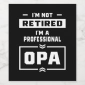 メンズ私はプロフェッショナルオパギフト退職しただ ワインラベル (シングルラベル)